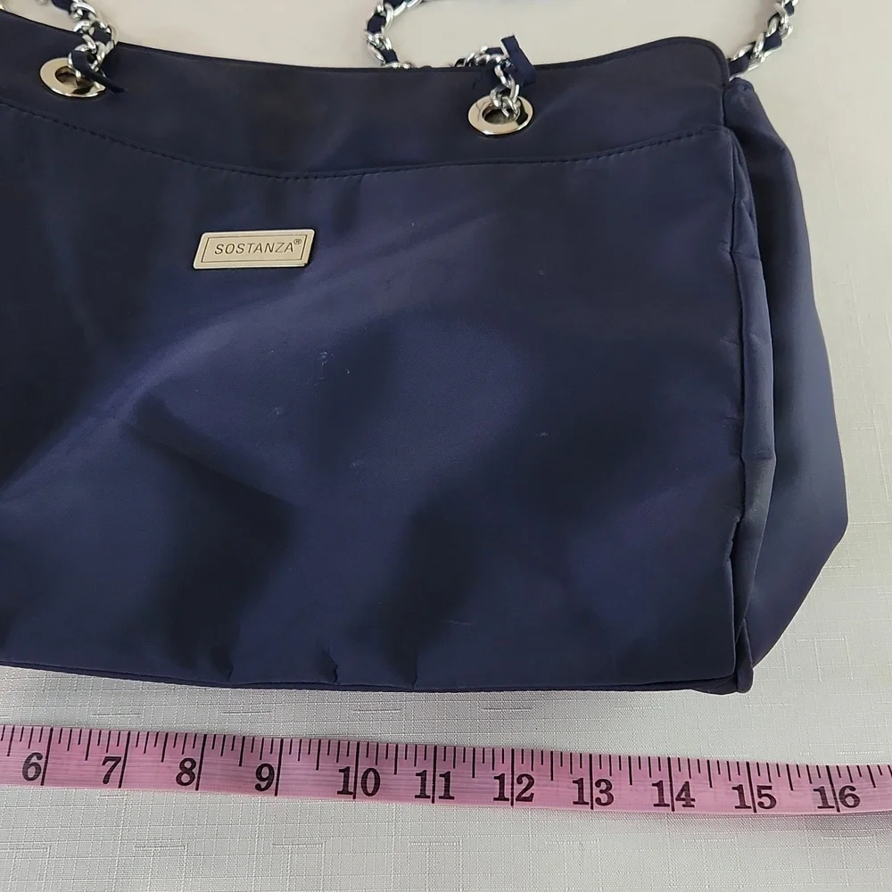 Sastanza Navy Blue Nylon Tote Bag. Size 15x11